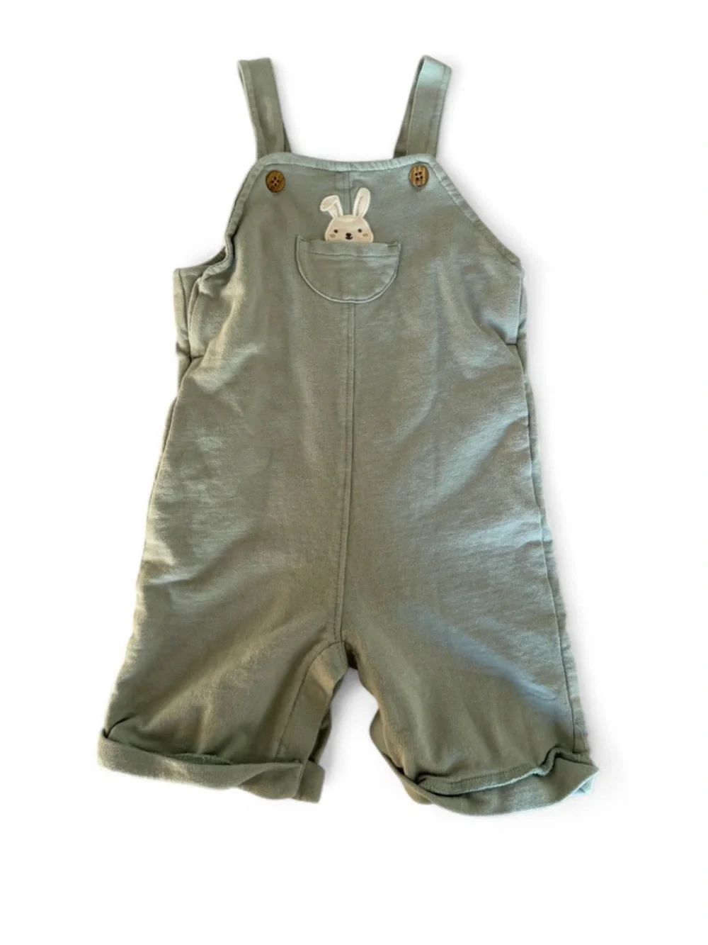 Carter's Light Green Bunny Embroidered Sleeveless Cotton Overall 18M Easter